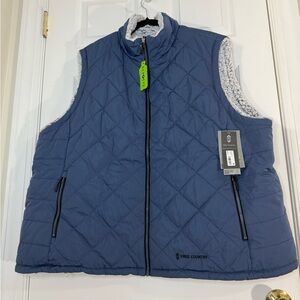 Free Country Blue Quilted Vest Reversible